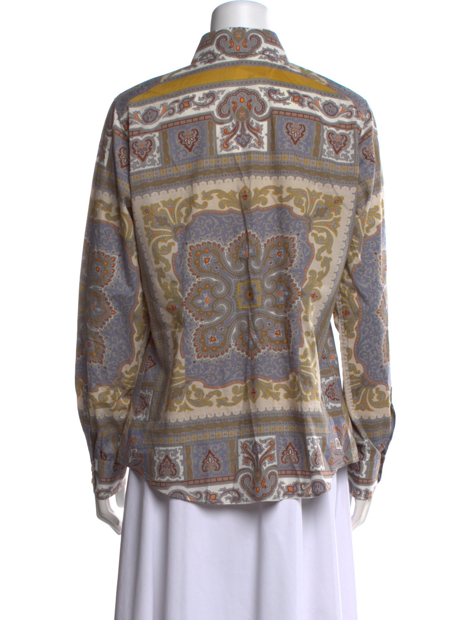Etro Printed Long Sleeve Button-Up Top